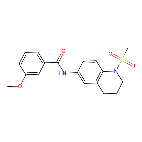 3-methoxy-N-(1-methylsulfonyl-3,4-dihydro-2H-quinolin-6-yl)benzamide structure