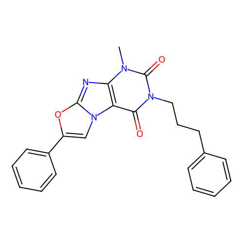 1-methyl-7-phenyl-3-(3-phenylpropyl)oxazolo[2,3-f]purine-2,4(1H,3H)-dione structure