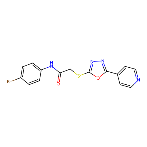 N-(4-bromophenyl)-2-[(5-pyridin-4-yl-1,3,4-oxadiazol-2-yl)sulfanyl]acetamide structure