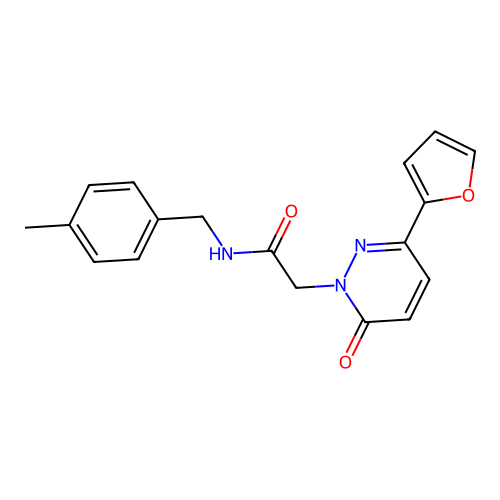2-(3-(furan-2-yl)-6-oxopyridazin-1(6H)-yl)-N-(4-methylbenzyl)acetamide structure