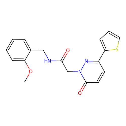 N-[(2-methoxyphenyl)methyl]-2-(6-oxo-3-thiophen-2-ylpyridazin-1-yl)acetamide structure