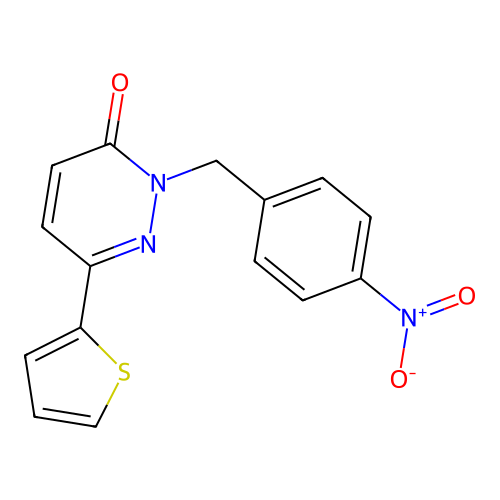 2-(4-nitrobenzyl)-6-(thiophen-2-yl)pyridazin-3(2H)-one structure
