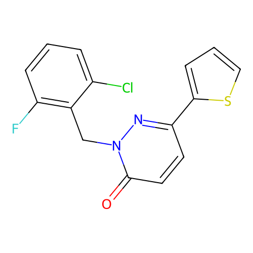 2-(2-chloro-6-fluorobenzyl)-6-(thiophen-2-yl)pyridazin-3(2H)-one structure