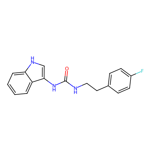 1-[2-(4-fluorophenyl)ethyl]-3-(1H-indol-3-yl)urea structure