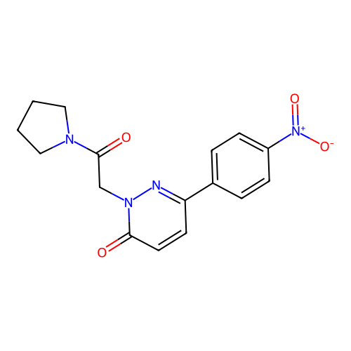 6-(4-Nitrophenyl)-2-(2-oxo-2-pyrrolidin-1-ylethyl)pyridazin-3-one structure