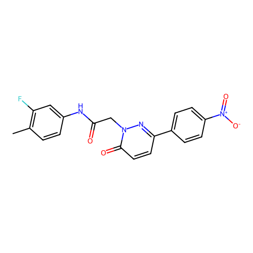 N-(3-fluoro-4-methylphenyl)-2-[3-(4-nitrophenyl)-6-oxopyridazin-1-yl]acetamide structure