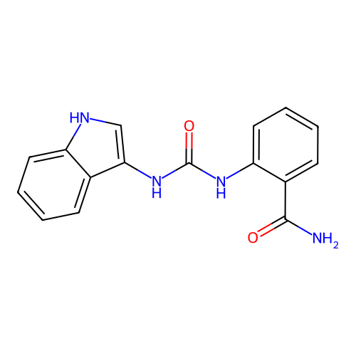 2-(3-(1H-indol-3-yl)ureido)benzamide structure