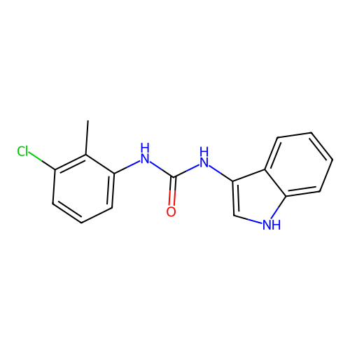 1-(3-chloro-2-methylphenyl)-3-(1H-indol-3-yl)urea structure