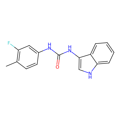 1-(3-fluoro-4-methylphenyl)-3-(1H-indol-3-yl)urea structure