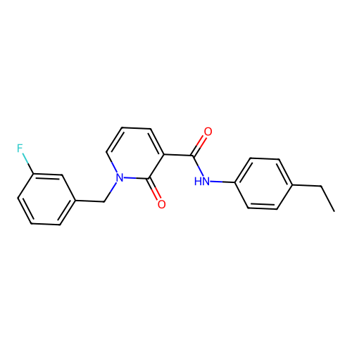 N-(4-ethylphenyl)-1-(3-fluorobenzyl)-2-oxo-1,2-dihydropyridine-3-carboxamide structure