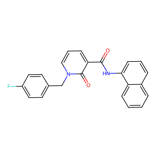 1-(4-fluorobenzyl)-N-(naphthalen-1-yl)-2-oxo-1,2-dihydropyridine-3-carboxamide structure