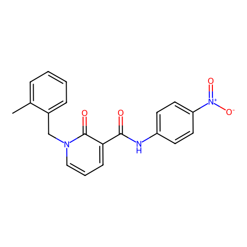 1-(2-methylbenzyl)-N-(4-nitrophenyl)-2-oxo-1,2-dihydropyridine-3-carboxamide structure
