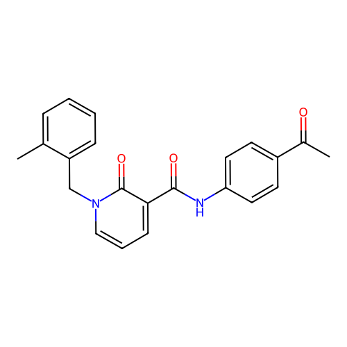 N-(4-acetylphenyl)-1-(2-methylbenzyl)-2-oxo-1,2-dihydropyridine-3-carboxamide structure