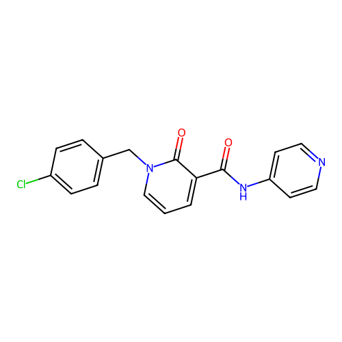 1-[(4-chlorophenyl)methyl]-2-oxo-N-(pyridin-4-yl)-1,2-dihydropyridine-3-carboxamide structure