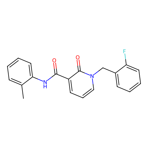 1-(2-fluorobenzyl)-2-oxo-N-(o-tolyl)-1,2-dihydropyridine-3-carboxamide structure
