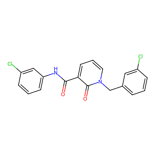 1-(3-chlorobenzyl)-N-(3-chlorophenyl)-2-oxo-1,2-dihydropyridine-3-carboxamide structure