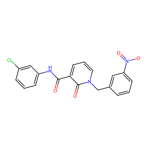 N-(3-chlorophenyl)-1-(3-nitrobenzyl)-2-oxo-1,2-dihydropyridine-3-carboxamide structure