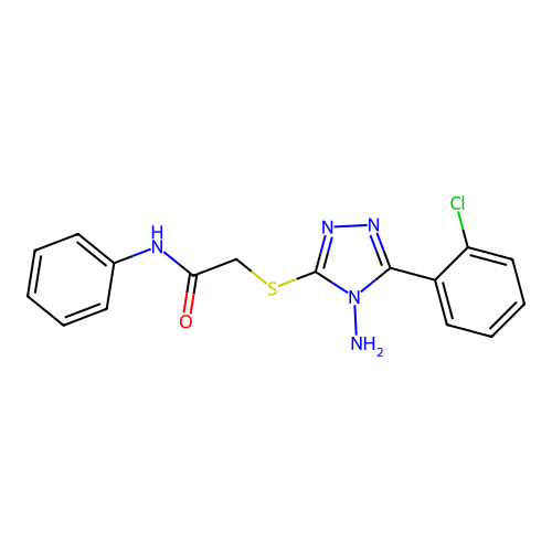 2-{[4-amino-5-(2-chlorophenyl)-4H-1,2,4-triazol-3-yl]sulfanyl}-N-phenylacetamide structure