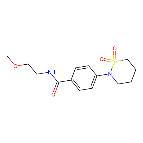 4-(1,1-dioxido-1,2-thiazinan-2-yl)-N-(2-methoxyethyl)benzamide structure