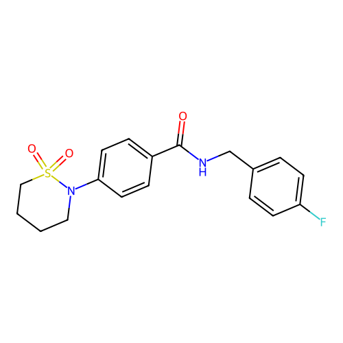 4-(1,1-dioxido-1,2-thiazinan-2-yl)-N-(4-fluorobenzyl)benzamide structure