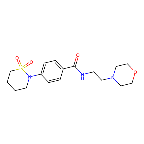 4-(1,1-dioxothiazinan-2-yl)-N-(2-morpholin-4-ylethyl)benzamide structure