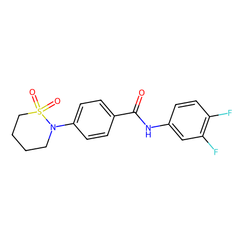 N-(3,4-difluorophenyl)-4-(1,1-dioxothiazinan-2-yl)benzamide structure