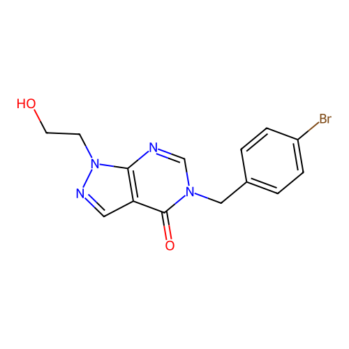 5-[(4-Bromophenyl)methyl]-1-(2-hydroxyethyl)pyrazolo[3,4-d]pyrimidin-4-one structure
