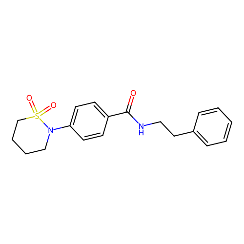 4-(1,1-dioxido-1,2-thiazinan-2-yl)-N-phenethylbenzamide structure