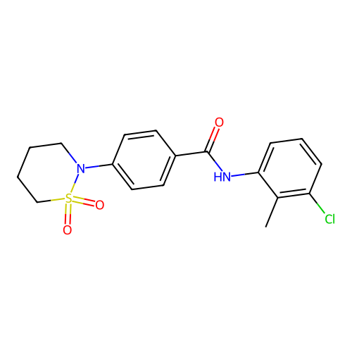 N-(3-chloro-2-methylphenyl)-4-(1,1-dioxothiazinan-2-yl)benzamide structure