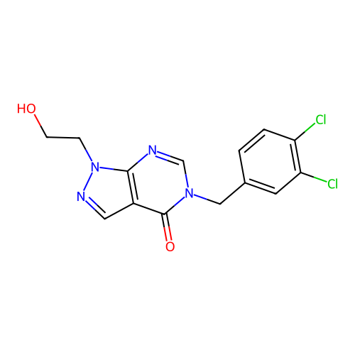 5-[(3,4-Dichlorophenyl)methyl]-1-(2-hydroxyethyl)pyrazolo[3,4-d]pyrimidin-4-one structure
