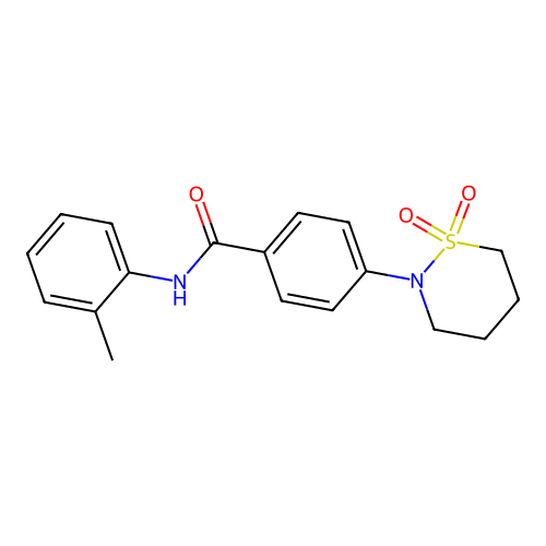 4-(1,1-dioxothiazinan-2-yl)-N-(2-methylphenyl)benzamide structure