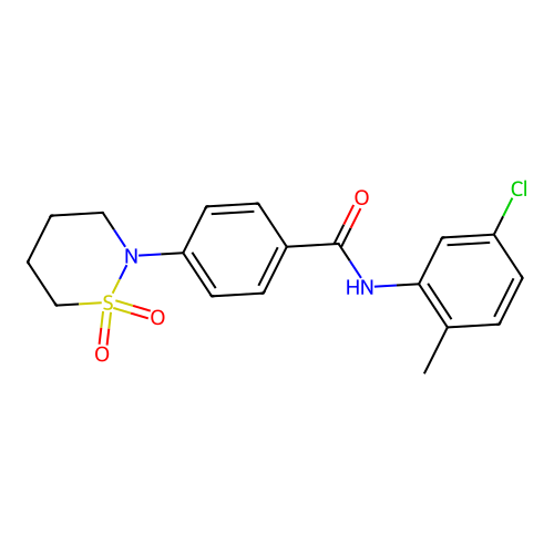 N-(5-chloro-2-methylphenyl)-4-(1,1-dioxothiazinan-2-yl)benzamide structure