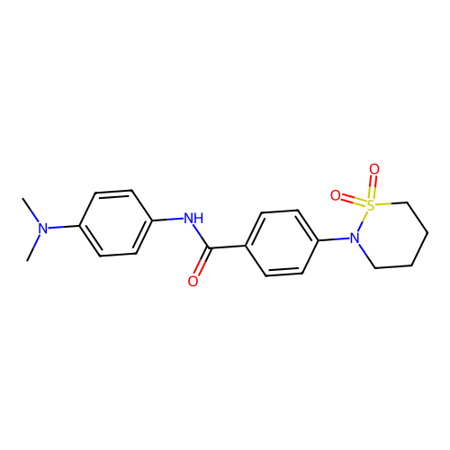 N-(4-(dimethylamino)phenyl)-4-(1,1-dioxido-1,2-thiazinan-2-yl)benzamide structure