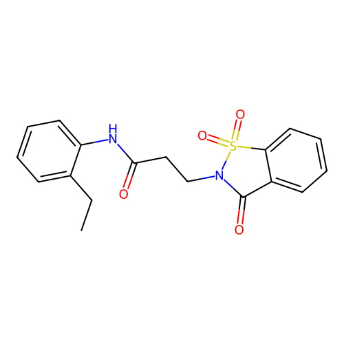 3-(1,1-dioxido-3-oxobenzo[d]isothiazol-2(3H)-yl)-N-(2-ethylphenyl)propanamide structure