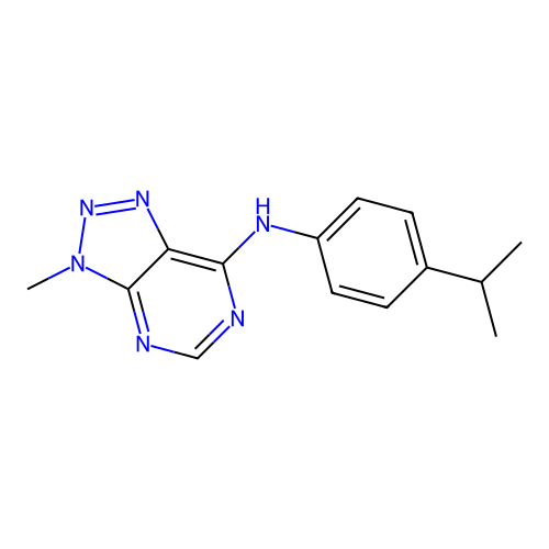 3-methyl-N-(4-propan-2-ylphenyl)triazolo[4,5-d]pyrimidin-7-amine structure
