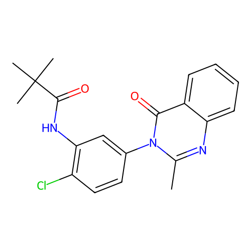 N-(2-chloro-5-(2-methyl-4-oxoquinazolin-3(4H)-yl)phenyl)pivalamide structure