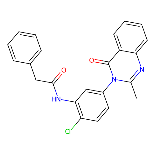 N-[2-chloro-5-(2-methyl-4-oxo-3,4-dihydroquinazolin-3-yl)phenyl]-2-phenylacetamide structure