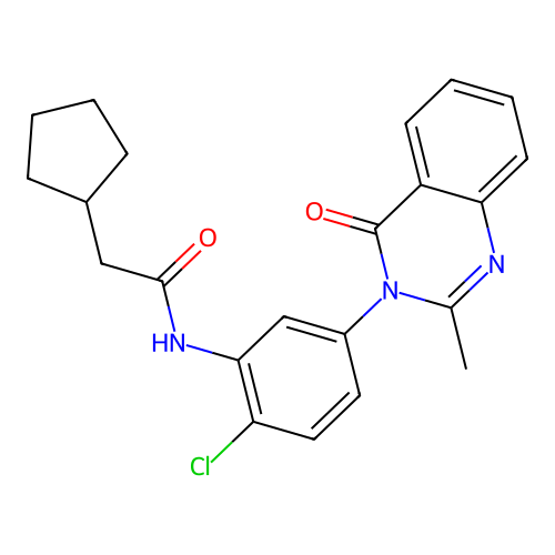 N-(2-chloro-5-(2-methyl-4-oxoquinazolin-3(4H)-yl)phenyl)-2-cyclopentylacetamide structure