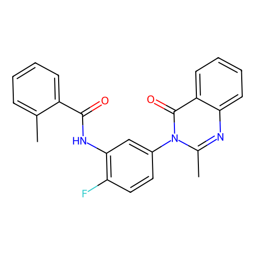 N-(2-fluoro-5-(2-methyl-4-oxoquinazolin-3(4H)-yl)phenyl)-2-methylbenzamide structure