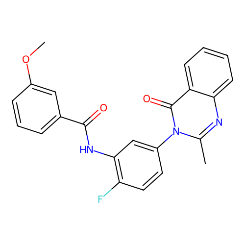 N-(2-fluoro-5-(2-methyl-4-oxoquinazolin-3(4H)-yl)phenyl)-3-methoxybenzamide structure