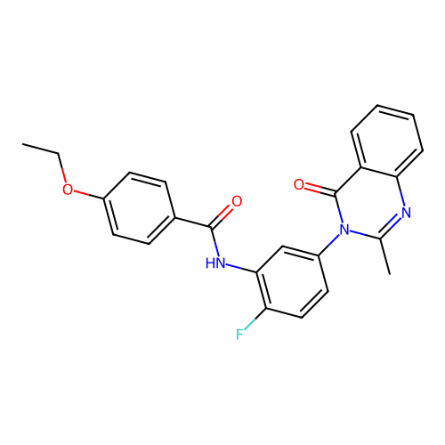 4-ethoxy-N-(2-fluoro-5-(2-methyl-4-oxoquinazolin-3(4H)-yl)phenyl)benzamide structure