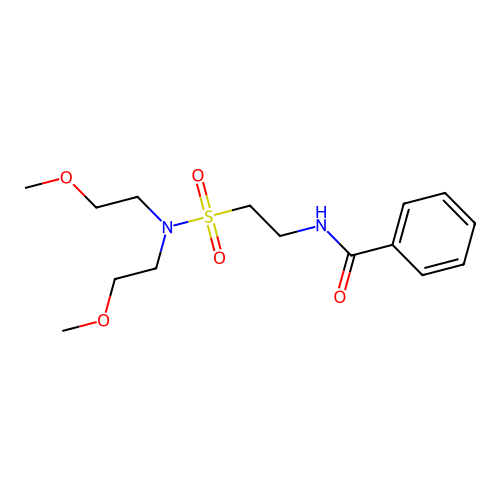 N-[2-[bis(2-methoxyethyl)sulfamoyl]ethyl]benzamide structure