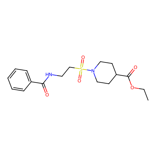 Ethyl 1-((2-benzamidoethyl)sulfonyl)piperidine-4-carboxylate structure