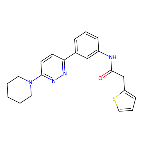 N-(3-(6-(piperidin-1-yl)pyridazin-3-yl)phenyl)-2-(thiophen-2-yl)acetamide structure