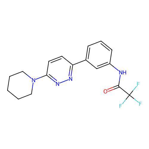 2,2,2-trifluoro-N-[3-(6-piperidin-1-ylpyridazin-3-yl)phenyl]acetamide structure