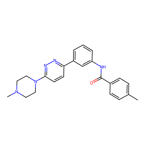 4-methyl-N-[3-[6-(4-methylpiperazin-1-yl)pyridazin-3-yl]phenyl]benzamide structure