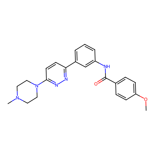 4-methoxy-N-(3-(6-(4-methylpiperazin-1-yl)pyridazin-3-yl)phenyl)benzamide structure