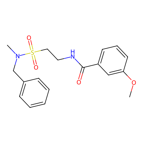 N-[2-[benzyl(methyl)sulfamoyl]ethyl]-3-methoxybenzamide structure