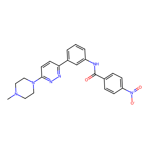 N-(3-(6-(4-methylpiperazin-1-yl)pyridazin-3-yl)phenyl)-4-nitrobenzamide structure