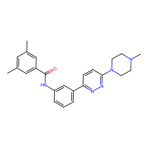 3,5-dimethyl-N-[3-[6-(4-methylpiperazin-1-yl)pyridazin-3-yl]phenyl]benzamide structure
